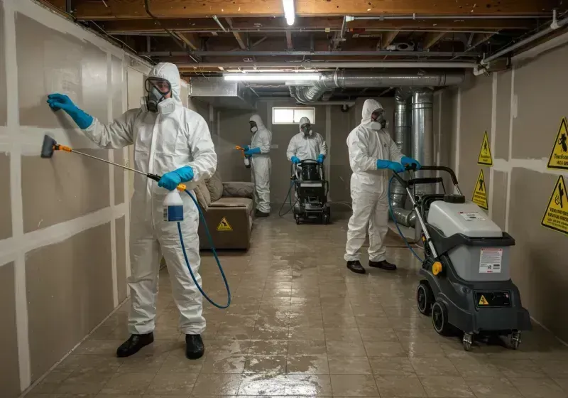 Basement Moisture Removal and Structural Drying process in Cromwell, CT